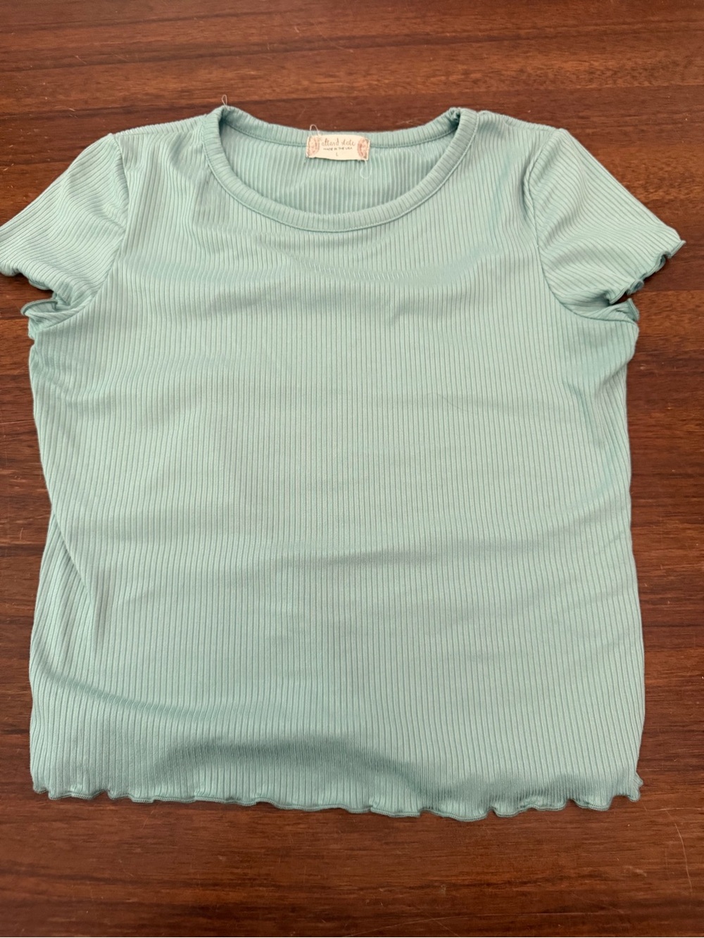 Altar'd State Mint Green Ribbed Short Sleeve Tee